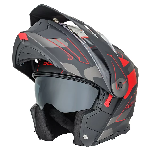 W-TEC Neovu Graphic 3in1 klappbarer Motorradhelm - černo-červená
