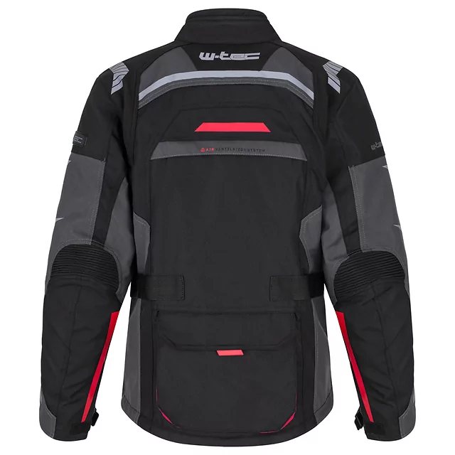W-TEC Radana Damen-Motorradjacke - schwarz-grau-rot