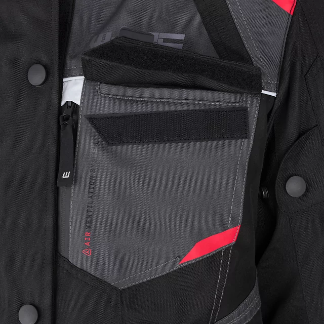 W-TEC Radana Damen-Motorradjacke - schwarz-grau-rot