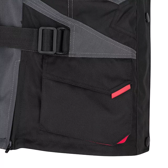 W-TEC Radana Damen-Motorradjacke - schwarz-grau-rot