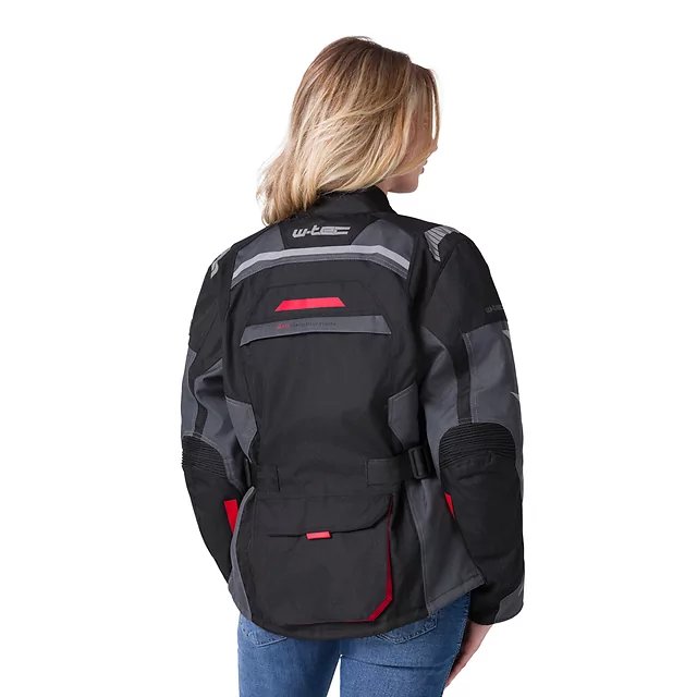 W-TEC Radana Damen-Motorradjacke - schwarz-grau-rot