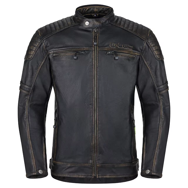 W-TEC Mungelli EVO Motorrad-Lederjacke - vintage černo-hnědá