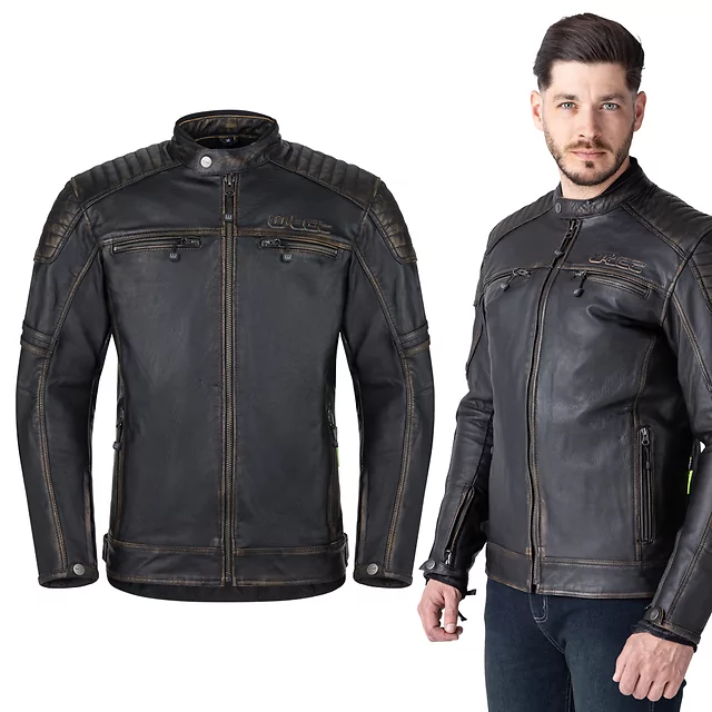 W-TEC Mungelli EVO Motorrad-Lederjacke - vintage černo-hnědá - vintage černo-hnědá