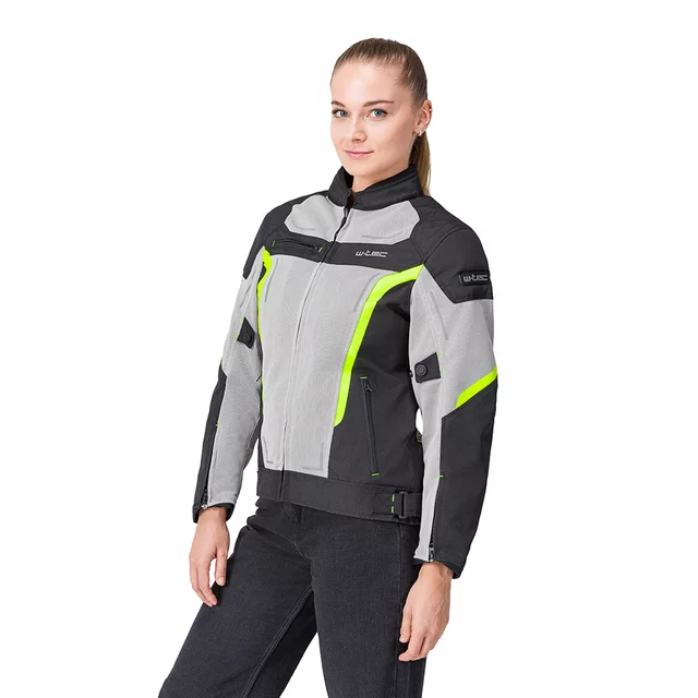 W-TEC Mirelia Damen Sommer Moto Jacke - Schwarz-Grau-Rosa