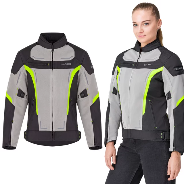 W-TEC Mirelia Damen Sommer Moto Jacke - černo-šedo-fluo - černo-šedo-fluo