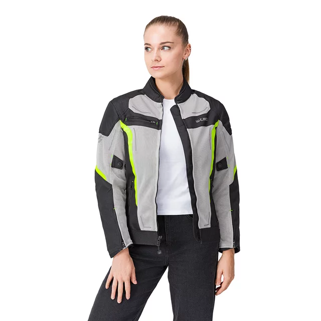 W-TEC Mirelia Damen Sommer Moto Jacke - Schwarz-Grau-Rosa