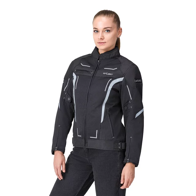W-TEC Mirelia Damen Sommer Moto Jacke - Schwarz-Grau-Rosa