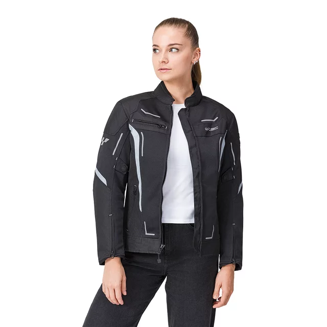 W-TEC Mirelia Damen Sommer Moto Jacke - Schwarz-Grau-Rosa