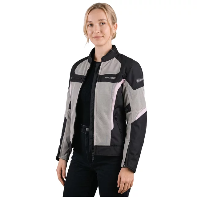 W-TEC Mirelia Damen Sommer Moto Jacke - Schwarz-Grau-Rosa