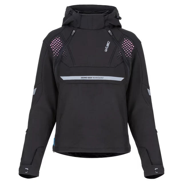 W-TEC Annorack Lady Softshell-Motorradjacke für Damen - schwarz-rosa