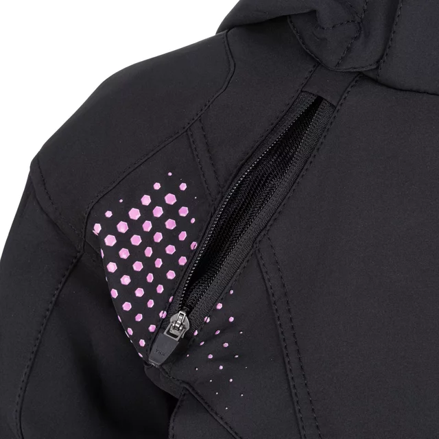 W-TEC Annorack Lady Softshell-Motorradjacke für Damen - schwarz-rosa