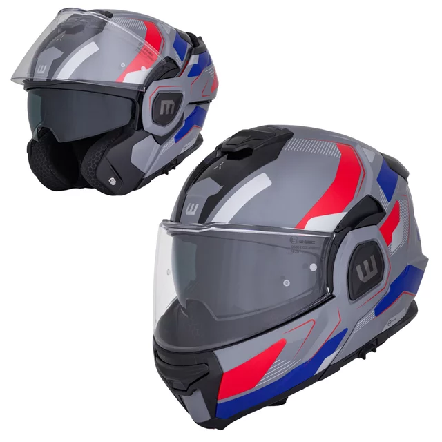 W-TEC Zoroz P/J klappbarer Motorradhelm - Matt Black-Fluo Pink - Glossy Tricolor