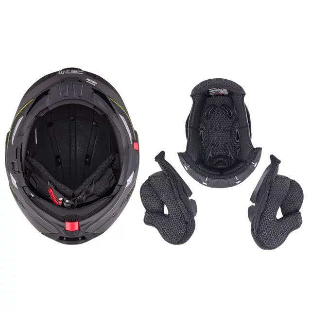 W-TEC Zoroz P/J klappbarer Motorradhelm - Matt Black-Fluo Pink