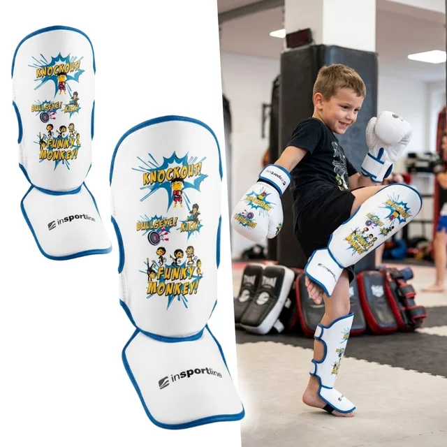 inSPORTline Shinzox Schienbeinschoner für Kinder - weiß - weiß