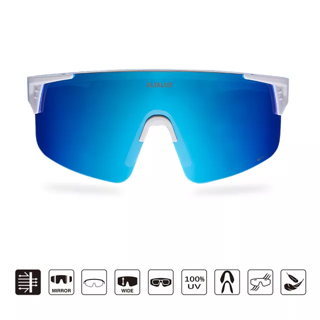 Altalist Kaku SP3 polarisierte Sonnenbrille - weiß mit blauen Gläsern