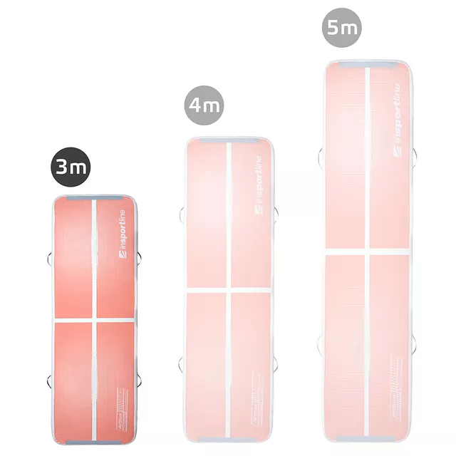 Airtrack inSPORTline Airstunt 300x100x10 cm korálová růžová