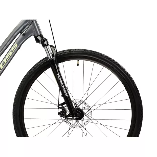 Damen-Crossrad Kross EVADO 3.0 28" - Modell 2025 - šedá / zelená / lesk