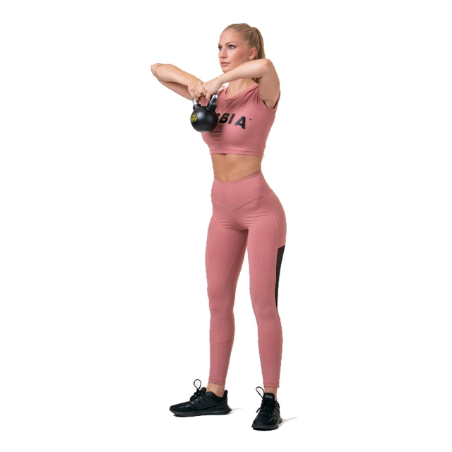 Nebbia Sporty Hero 584 Damen Crop Top mit kurzen Ärmeln - Alte Rosse