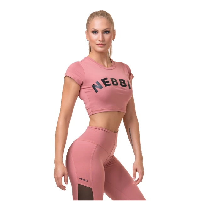 Nebbia Sporty Hero 584 Damen Crop Top mit kurzen Ärmeln - Alte Rosse - Alte Rosse