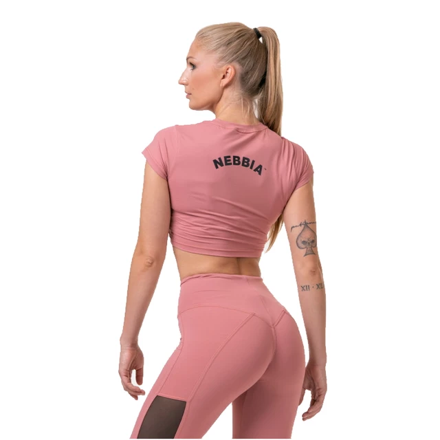 Nebbia Sporty Hero 584 Damen Crop Top mit kurzen Ärmeln - Alte Rosse