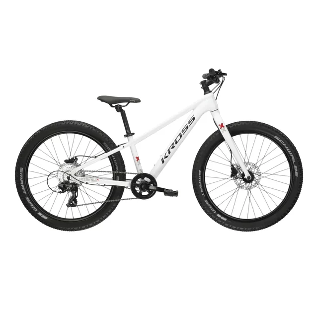 Jugendfahrrad Kross LEVEL JR 2.0 24" Gen 007 - bílá / černá / lesk - bílá / černá / lesk