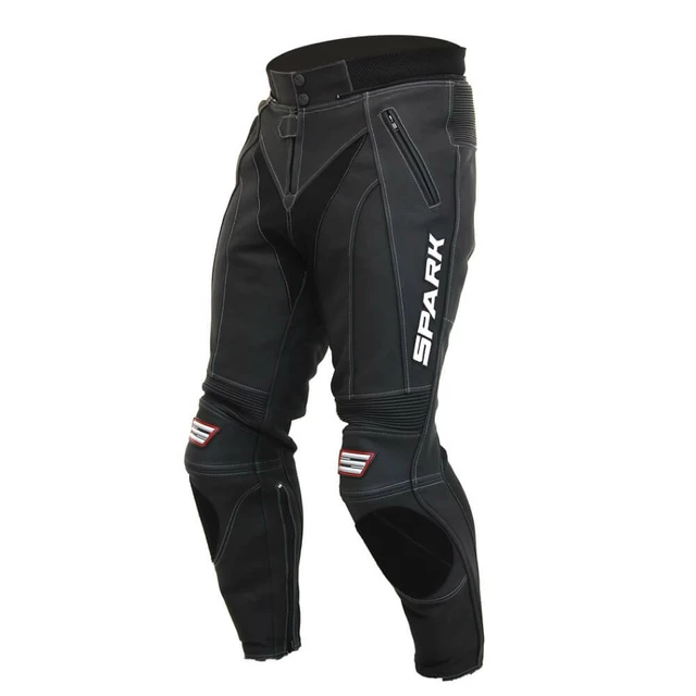 Spark ProComp Herren Leder-Motorradhose - schwarz - schwarz