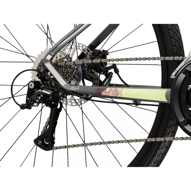 Damen-Crossrad Kross EVADO 3.0 28" - Modell 2025 - šedá / zelená / lesk