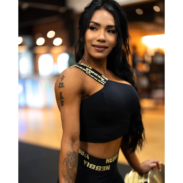 Damen Sport-BH mit hohem Halt Nebbia INTENSE Asymmetrisch 841 - schwarz