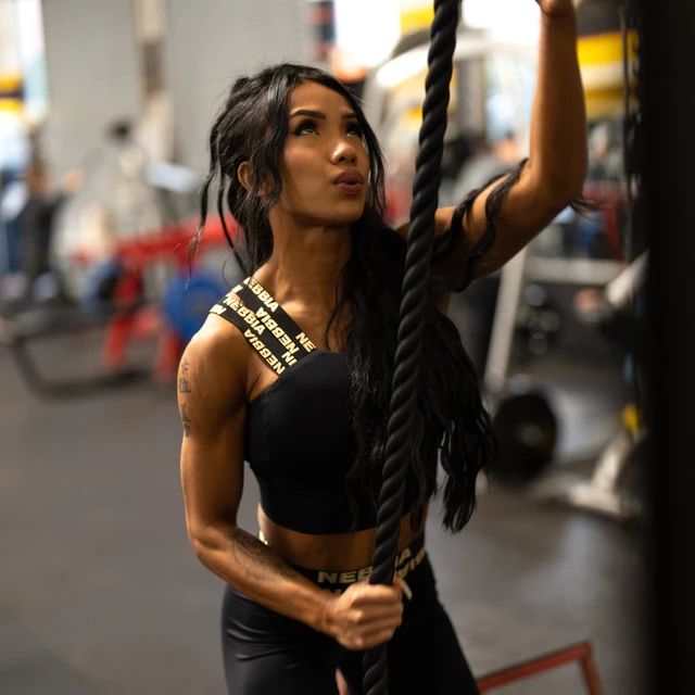 Damen Sport-BH mit hohem Halt Nebbia INTENSE Asymmetrisch 841 - schwarz