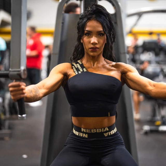 Damen Sport-BH mit hohem Halt Nebbia INTENSE Asymmetrisch 841 - schwarz