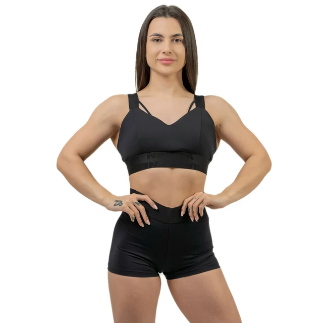 Nebbia INTENSE Iconic 844 Damen Sport-BH mit Verstärkung - Schwarz/Gold - schwarz