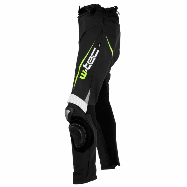 Men’s Leather Moto Trousers W-TEC Vector - schwarz-fluo