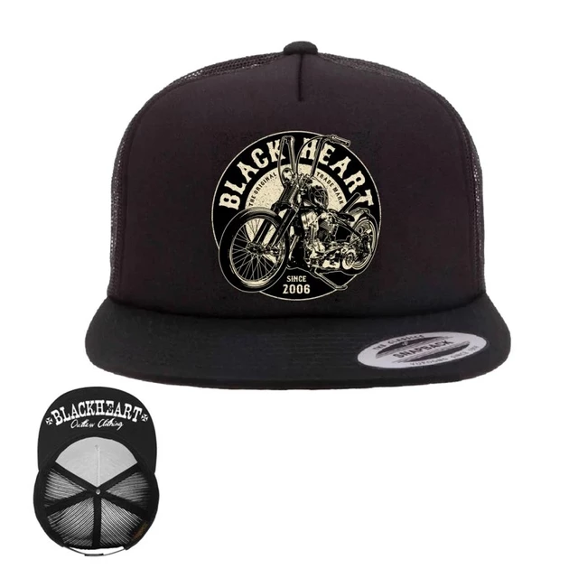 Mütze BLACK HEART Chopper King Trucker BLK - schwarz - schwarz