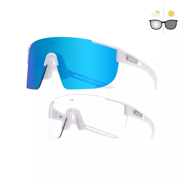 Phototrope Sonnenbrille Altalist Kaku SP4 - černá s červenými skly - weiß mit blauen Gläsern