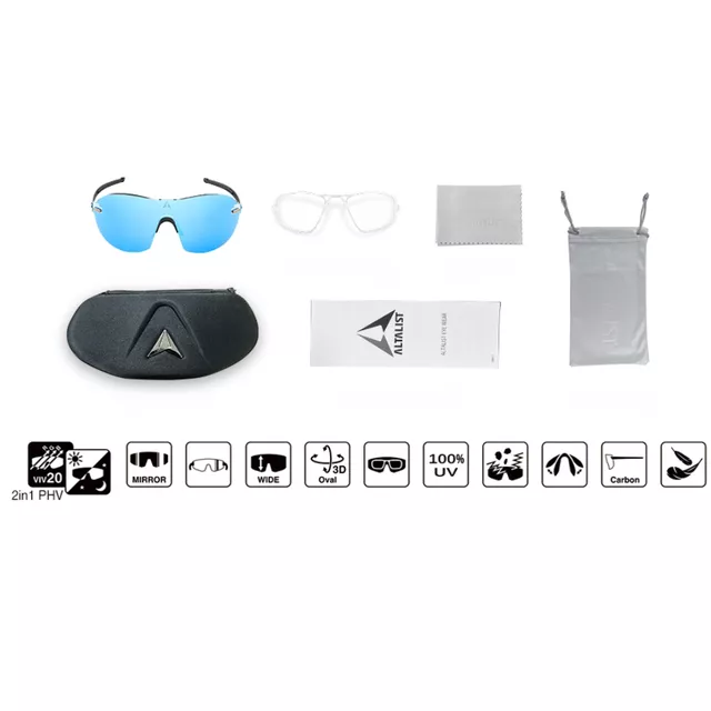 Phototrope Sonnenbrille Altalist Kisou PRD - scwarz mit blauen Gläßern