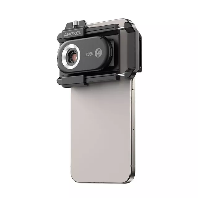 Apexel 200x Smartphone-Mikroskopobjektiv mit LED- und UV-Licht