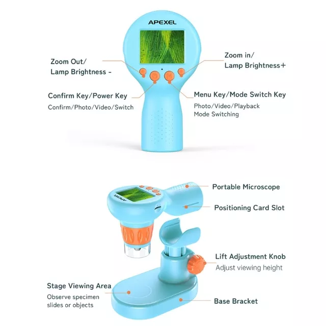 Apexel Digitales Mikroskop für Kinder
