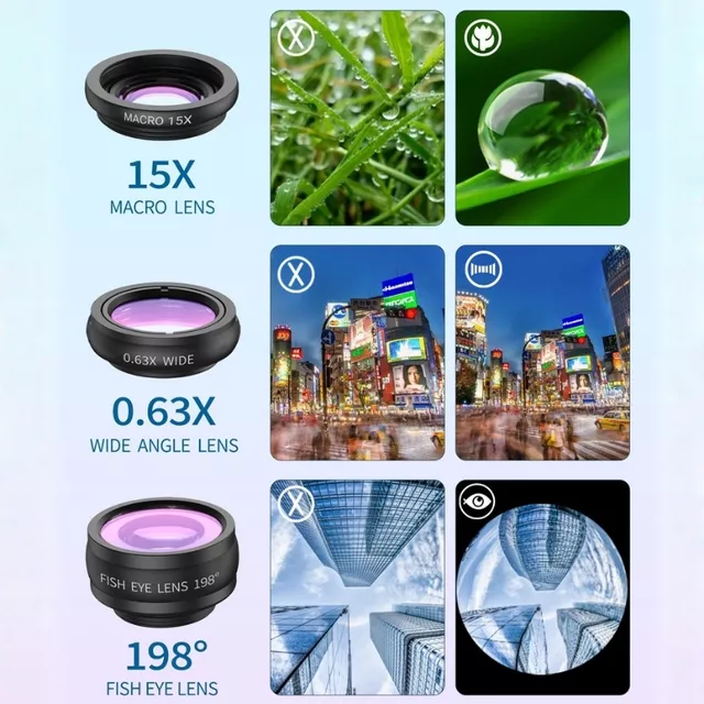 Apexel 6in1 Teleobjektiv-Set 18x mit Stativ und Bluetooth-Auslöser