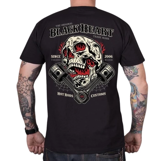 T-Shirt BLACK HEART Flame Piston - schwarz