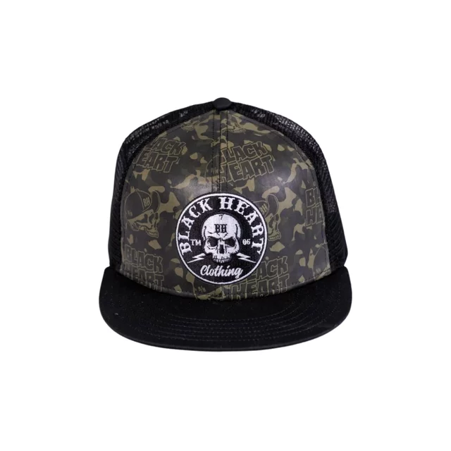 Mütze BLACK HEART Bastard Skull Trucker - khaki-schwarz - khaki-schwarz