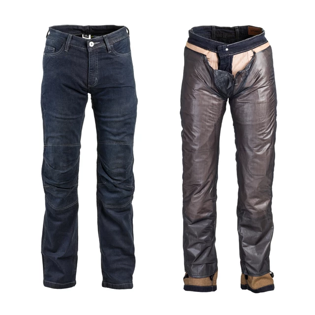 W-TEC Pawted Motorradjeans mit wasserdichter Membran - dunkelblau