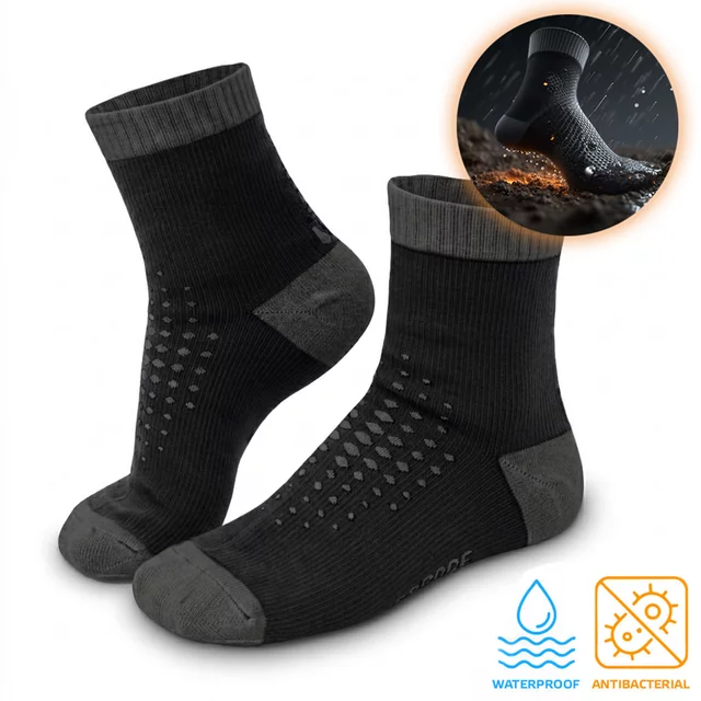 Wasserdichte Bambus-Socken inSPORTline Pantris AG+ antibakteriell - blau - schwarz