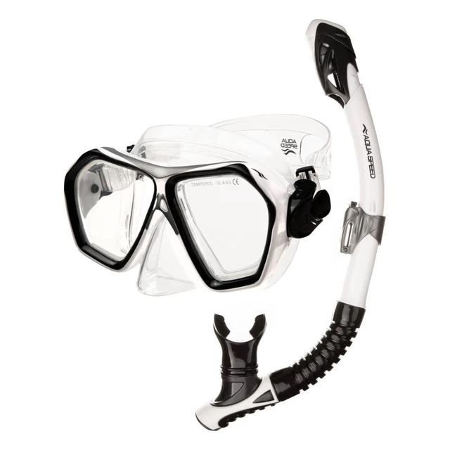Aqua Speed Blaze+Borneo Schnorchelset - WHITE / BLACK