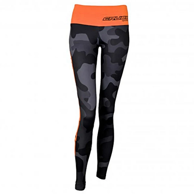 CRUSSIS Damen Leggings grau-orange - grau tarn/fluo orange