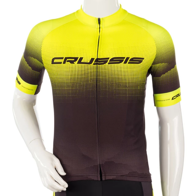 Crussis Radtrikot mit kurzen Ärmeln - schwarz-fluo gelb - schwarz-fluo gelb