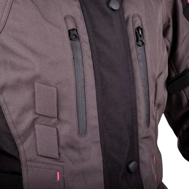 W-TEC Barbata Damen-Motorradjacke - Schwarz-Grau-Rosa