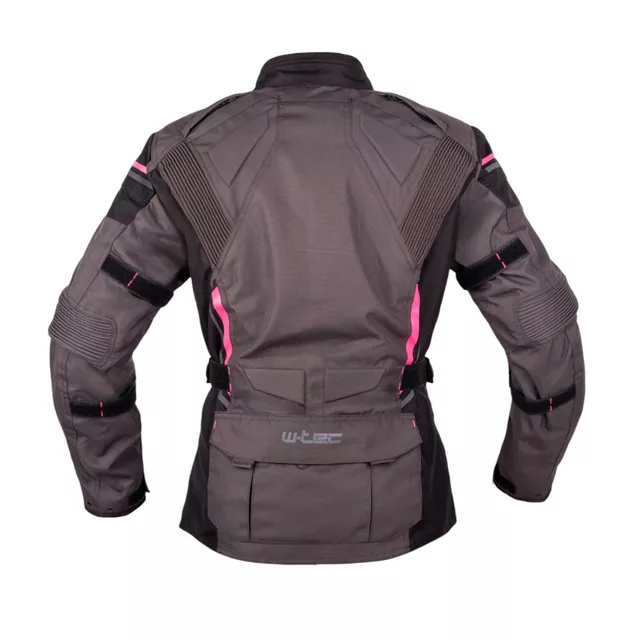 W-TEC Barbata Damen-Motorradjacke - Schwarz-Grau-Rosa