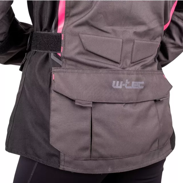 W-TEC Barbata Damen-Motorradjacke - Schwarz-Grau-Rosa