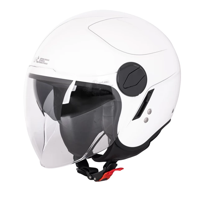 W-TEC Vernante Motorroller Helm - Black Matt-Corsa Red - Glossy White