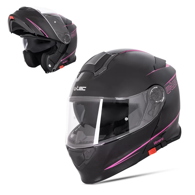 W-TEC Venero Klapphelm - Glossy Black-Neon Yellow - Rosanero